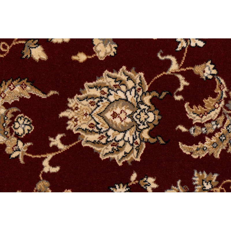 Tapis décoratif en laine rouge Hermione, Rectangle 2 pi 9 po x 8 pi 2 po