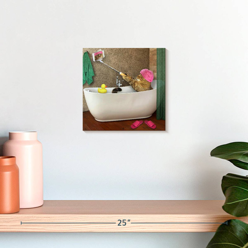 Ketti Cat Bath Selfie, 10" H x 10" W