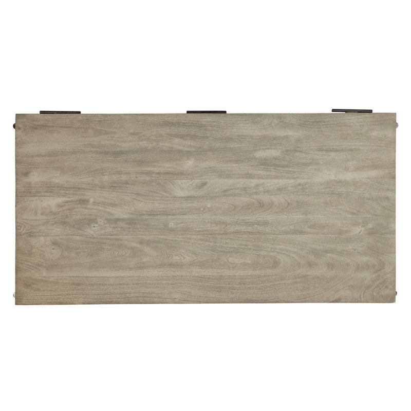Bedford Gray Solid Mango Wood Transitional Home Office Desk with 3 Drawers