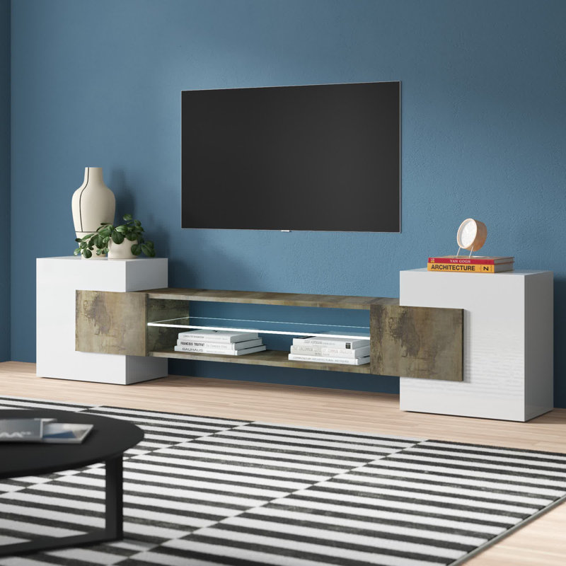 Emilee TV Stand, White/Pear