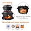 Ensemble de cocotte en fonte pré-assaisonnée avec couvercle et accessoires de poêles Overmont, batterie de cuisine de camping robuste 2 en 1 (6 pintes / 9 pintes)-134218489