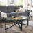 Modern simple glass coffee table with solid wood base-1336911714