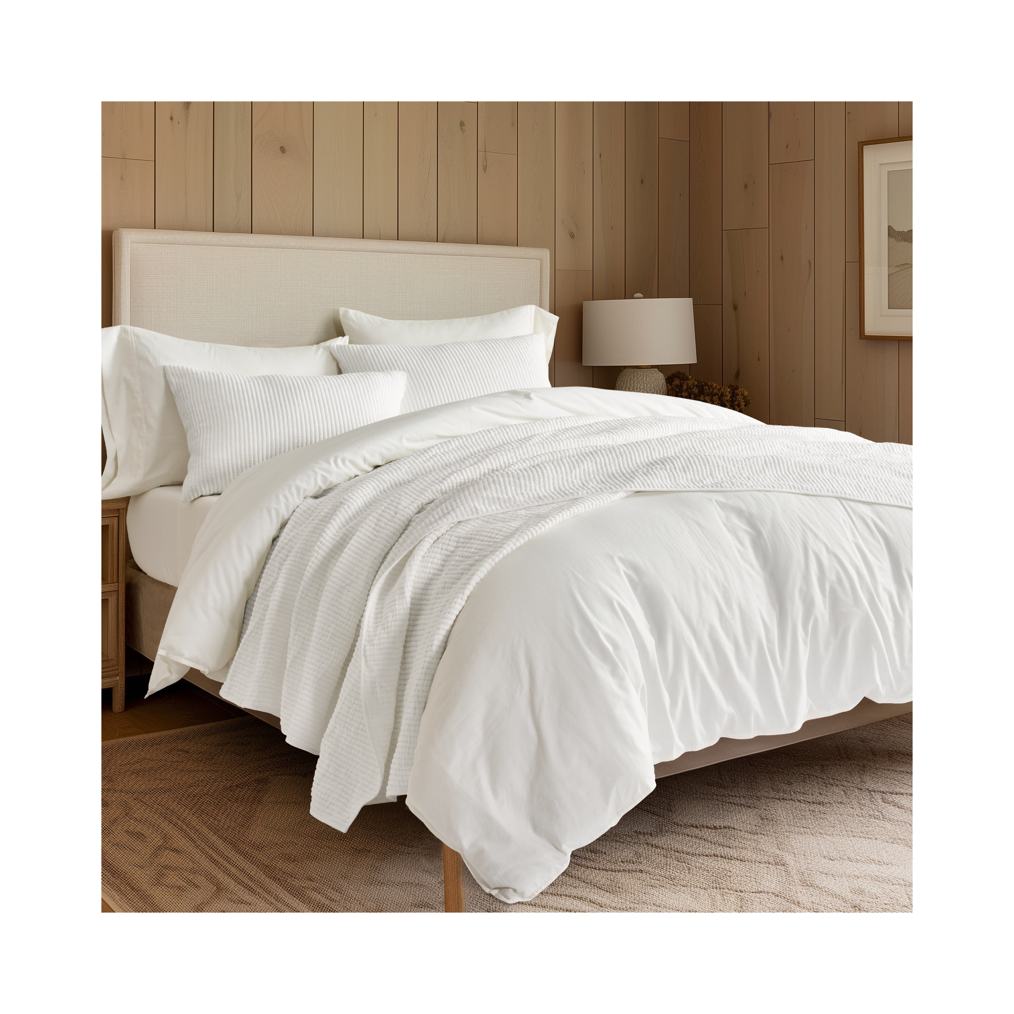 Ribbed Matelassé Cotton Coverlet Set, Mocha Brown, Queen Quilt + 2 Queen Shams