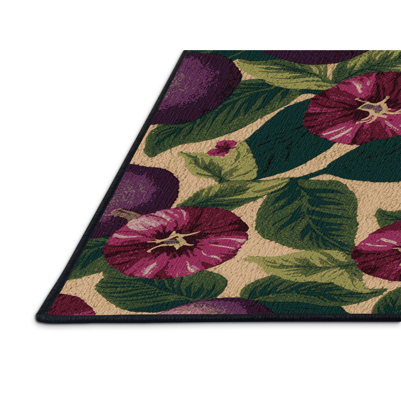 Washable Passion Fruit Hawaiian Area Rug, Round 8'