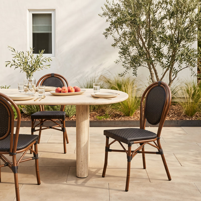 Abode Stacking Patio Side Chair, Brown