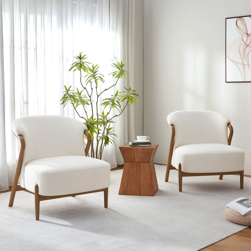 Deanda Upholstered Armchair(Set Of 2), Ivory