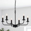 Lustre moderne en fer noir à 6 lumières à intensité variable et réglable pour salon et vestibule
