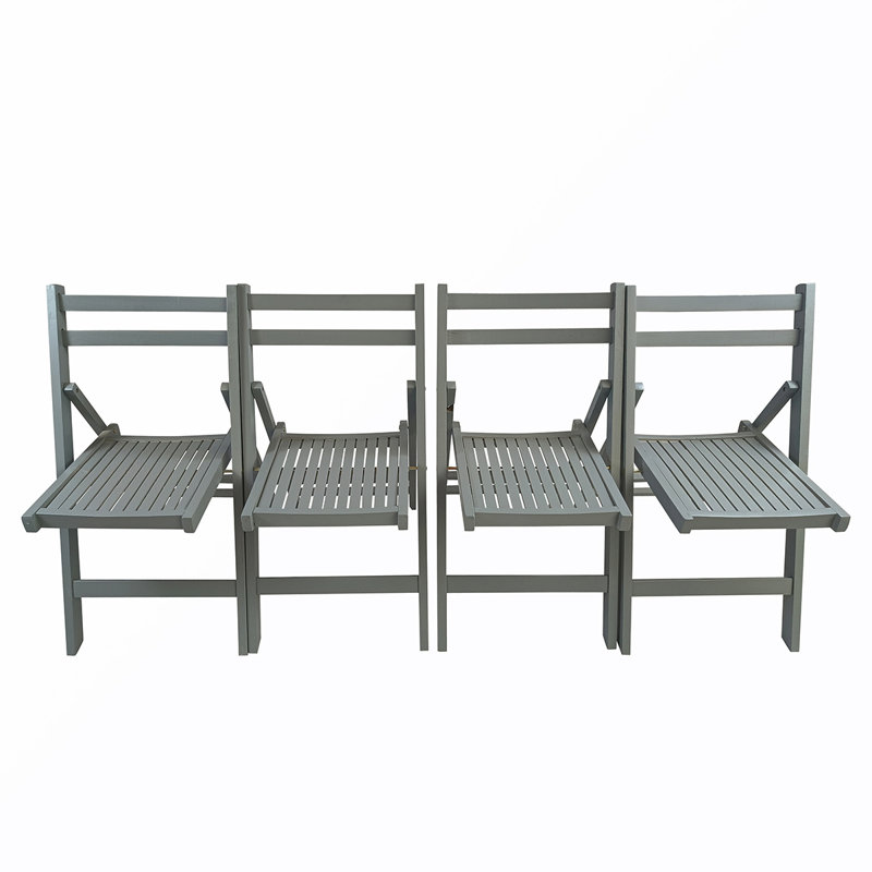 Chaise de patio pliante en peuplier, gris