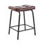 Ensemble de 12 tabourets de comptoir touffetés en similicuir, brun foncé-696850005-696850004
