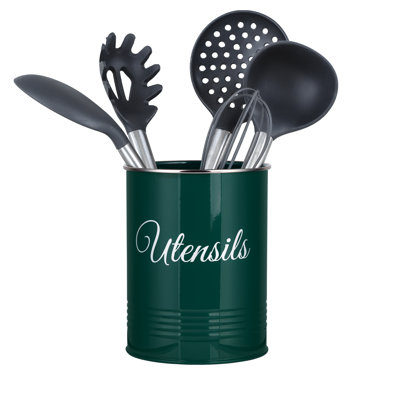 Metal Round Utensil Crock