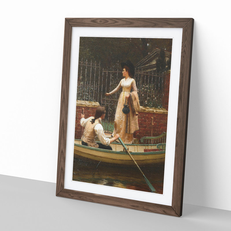 The Elopement by Edmund Leighton - Picture Frame Painting, Walnut, 36cm H x 27cm W x 2cm D