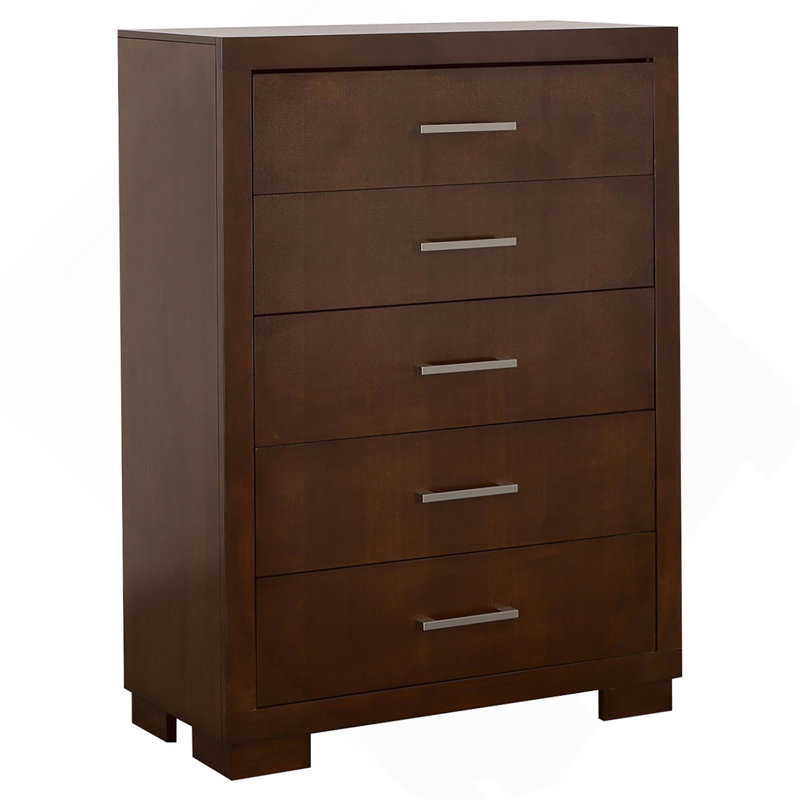 Commode de chambre à 5 tiroirs, Cappuccino