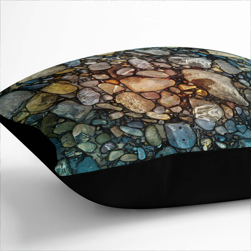 Square Throw Cushion, 55cm H x 55cm W x 20cm D, Black