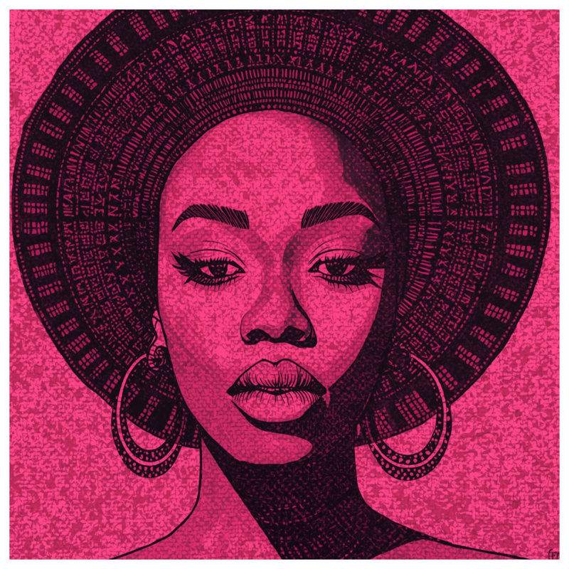Portrait rose avec édredon chapeau, Très grand lit