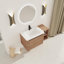 Meuble-lavabo mural 40 po avec lavabo en céramique blanche et tablettes de rangement et 1 porte à fermeture en douceur