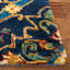 Tapis géométrique en laine / coton touffeté à la main Drihmi - vert / bleu marine / jaune-151096262