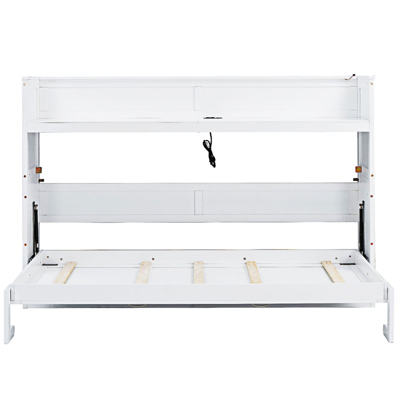Lit escamotable simple avec lumière DEL de bureau et station de charge USB