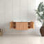 Meuble-lavabo mural flottant avec tiroirs latéraux, lavabo en céramique sans robinet