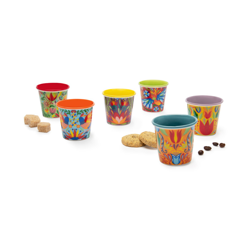 Mexican Flowers Porcelain Espresso Cup