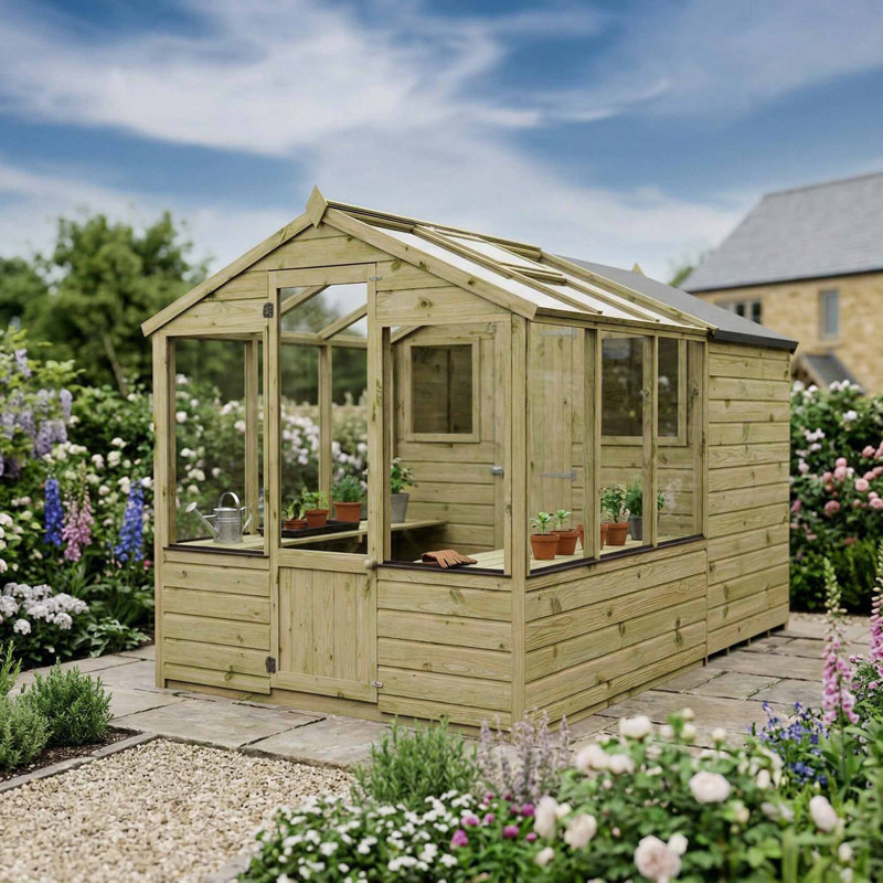 Mercia Traditional Apex Greenhouse/Shed Combi, Yes, 10 x 6ft