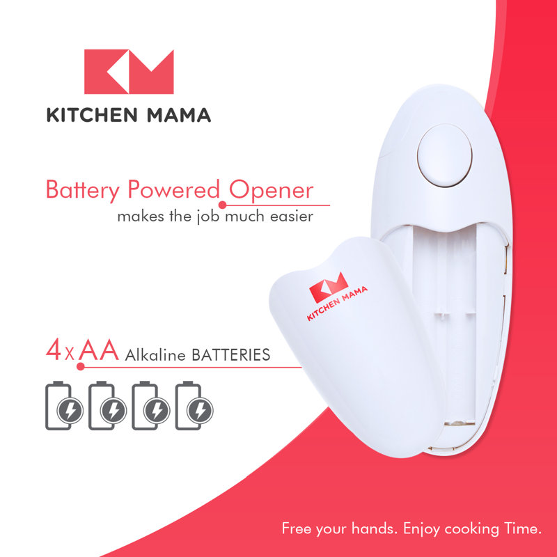 White Battery Operated Hands-Free Electric Can Opener