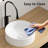 14 Inch Round Porcelain Ceramic White Vessel Sink, Wave Patterns And Vertical Stripes, Easy To Clean For Bathroom Upgrades Modern Sink In Ceramic, Stain - Surface