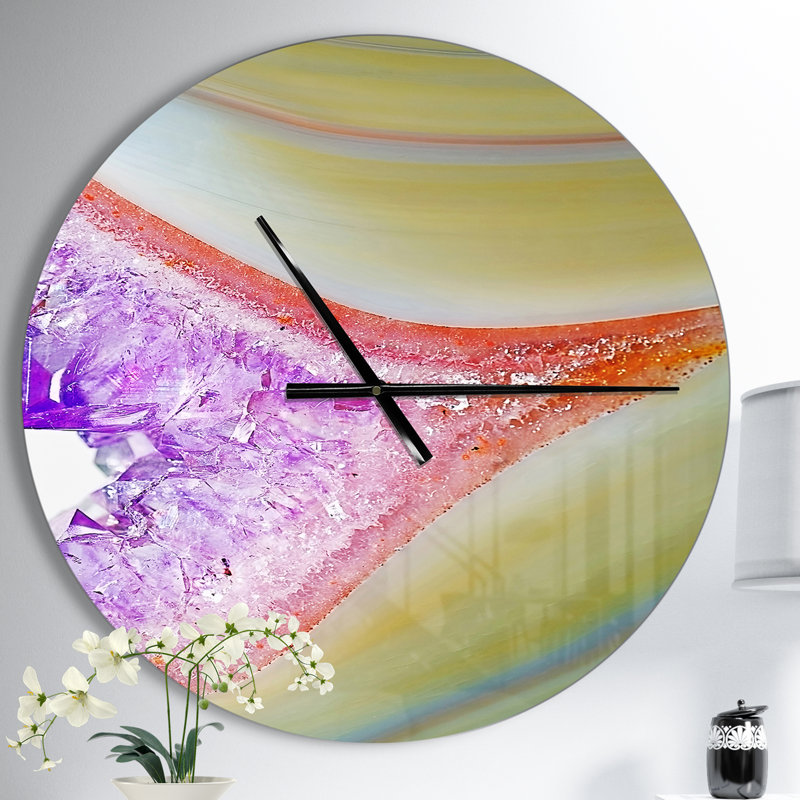 Agate naturelle - horloge murale moderne, Moyen