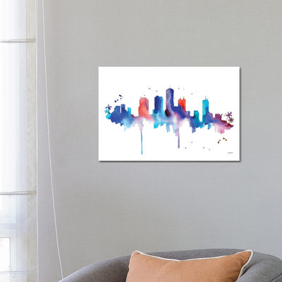 Honolulu Skyline by Kelsey McNatt - Wrapped Canvas Painting