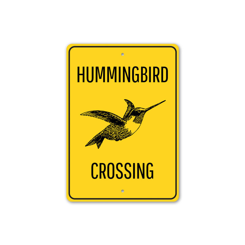 Hummingbird Crossing Sign, 10" H x 14" W x 0.04" D