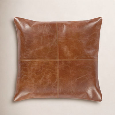 Emily Leather/Suede Reversible Throw Pillow