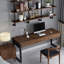 Bureau d'écriture rectangulaire en bois massif avec tiroirs Nut-brown-1429210008