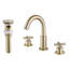 Solid Brass 2 Handles Bathroom Sink Faucet With Drain Assembly-113377510