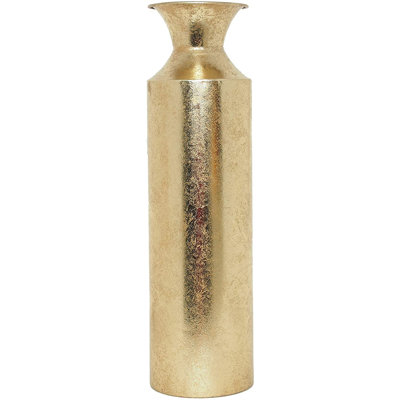 Hosley High Gold Metal Decorative Tall Floor 21.75" Vase Metallic Centerpiece for Floral Arrangements Home Decoration Flower Bucket for Gift