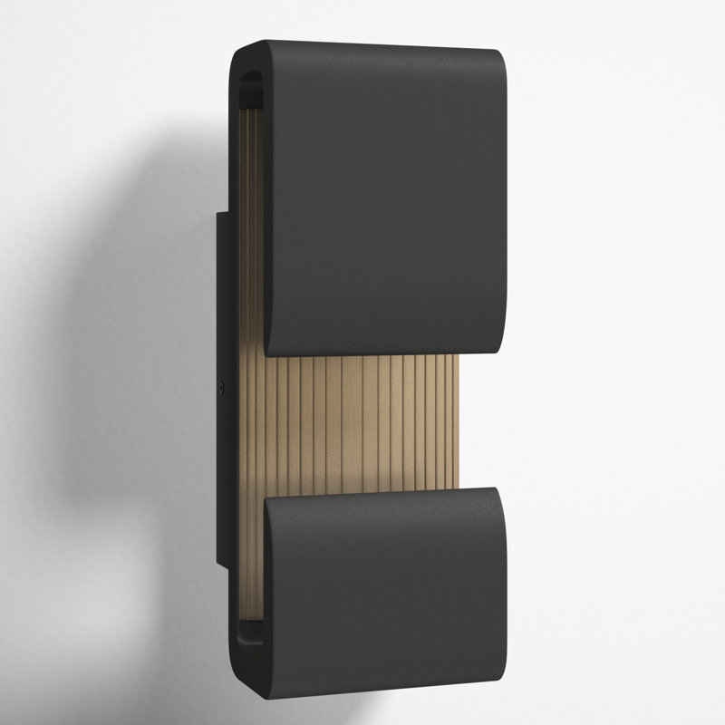 Wayburn LED Wall Light, Black, 15" H x 5.75" W x 4.75" D