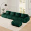 Canapé modulaire modulaire en forme de L de 146 po pour salon, tissu de flanelle, canapé 4 places surdimensionné, siège profond, canapé désossé, repose-pieds mobile-721935368
