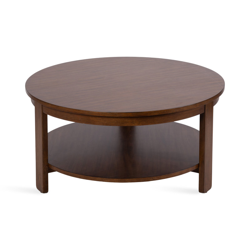 Aamnah Prayash Tiered Round Living Room Coffee Table, Walnut Brown