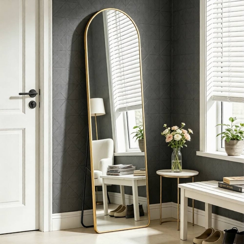 Arched Full Length Mirror (Gold)