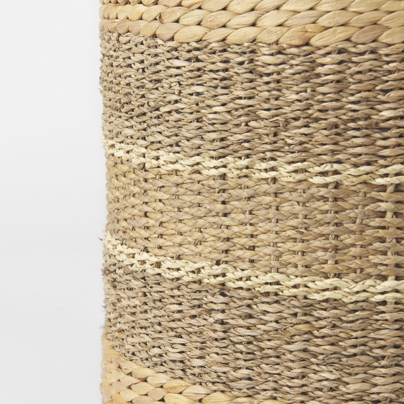 Pouf rond à rayures 17,71 po Penthia