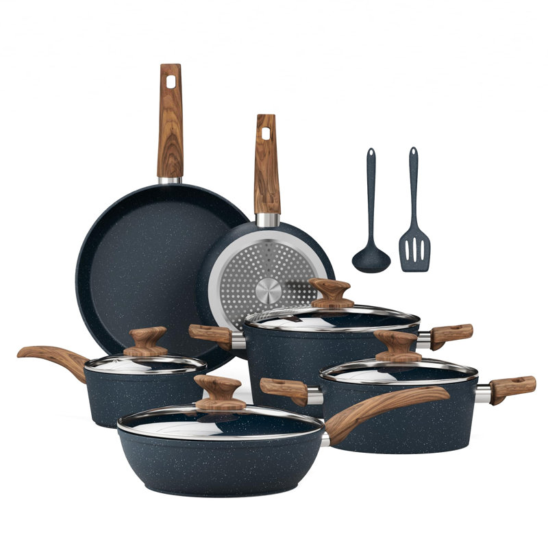 Ensemble de 12 casseroles et poêles antiadhésives