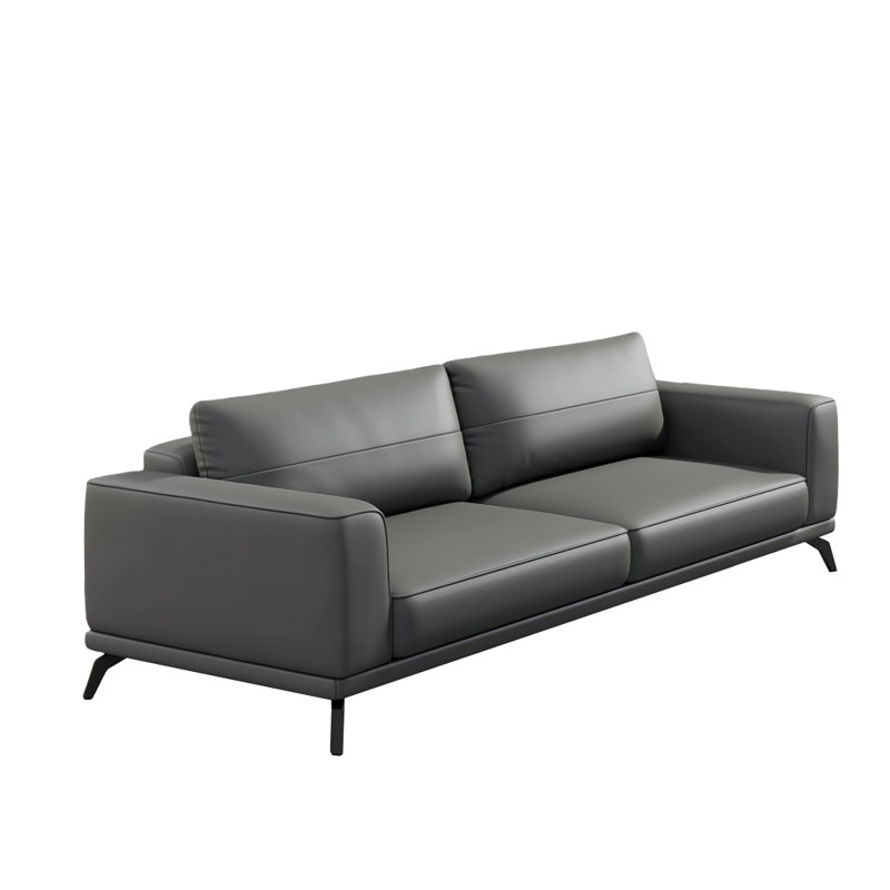 Light luxury solid wood sofa, Gray, Sponge, 33.07" H x 82.68" W x 35.43" D