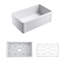 Olde London 33" L x 18" W Farmhouse Kitchen Sink With Grid and Strainer