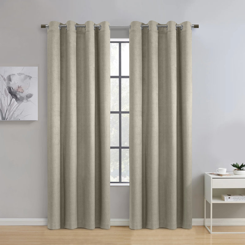 Paris 100% Blackout Grommet Curtain Panel in Taupe, 52" W x 108" L