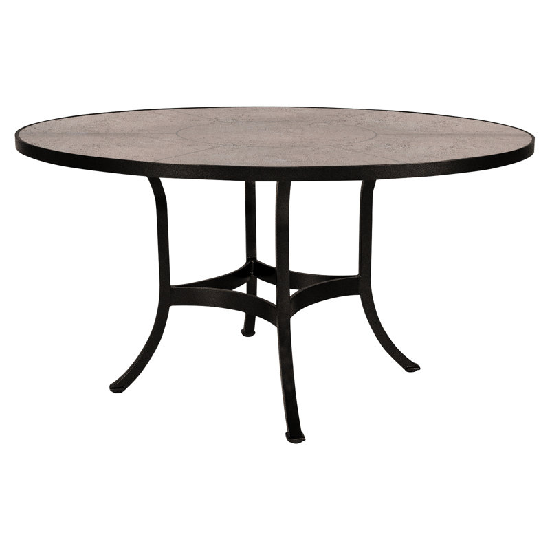 Outdoor Round Dining Table, 42" W x 42" L x 29.5" H, Carbon Black, Summit Gray