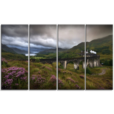 « glenfinnan viaduct, écosse », ensemble de 4 reproductions de photos sur toiles tendues