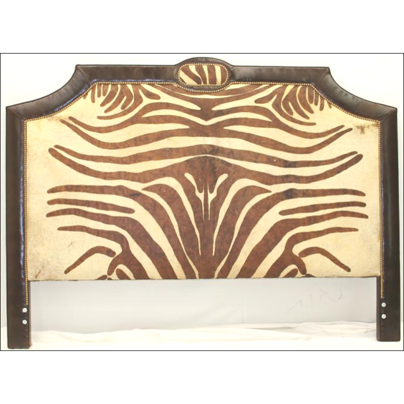 Leather Headboard, Groundwork Blizzard, French Ivory, Old Silver