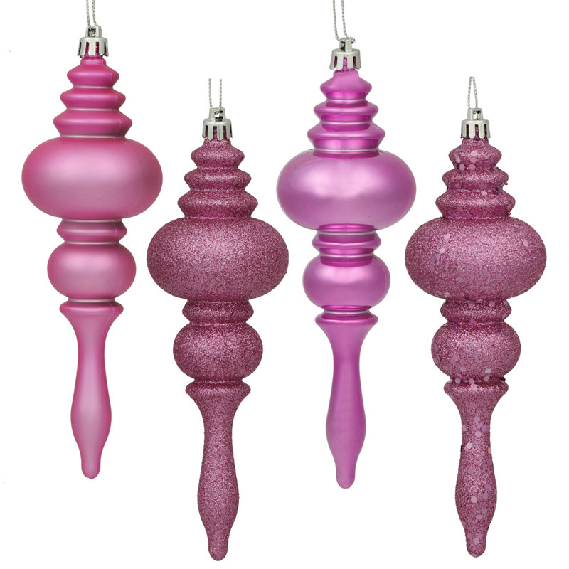 Ornement faîteau 7 po, paquet de 8, Rose bonbon