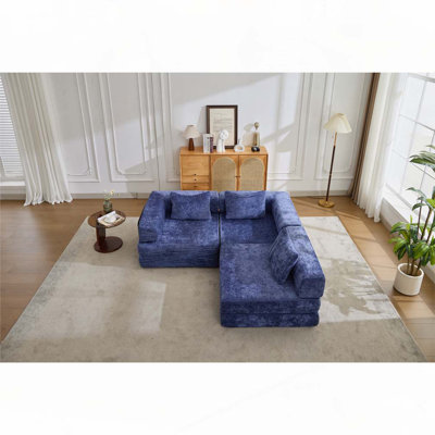 Chenille fabric Convertible Floor Sofa Bed