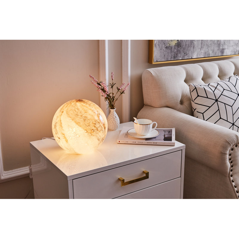 Grisham Glass Globe Lamp, White