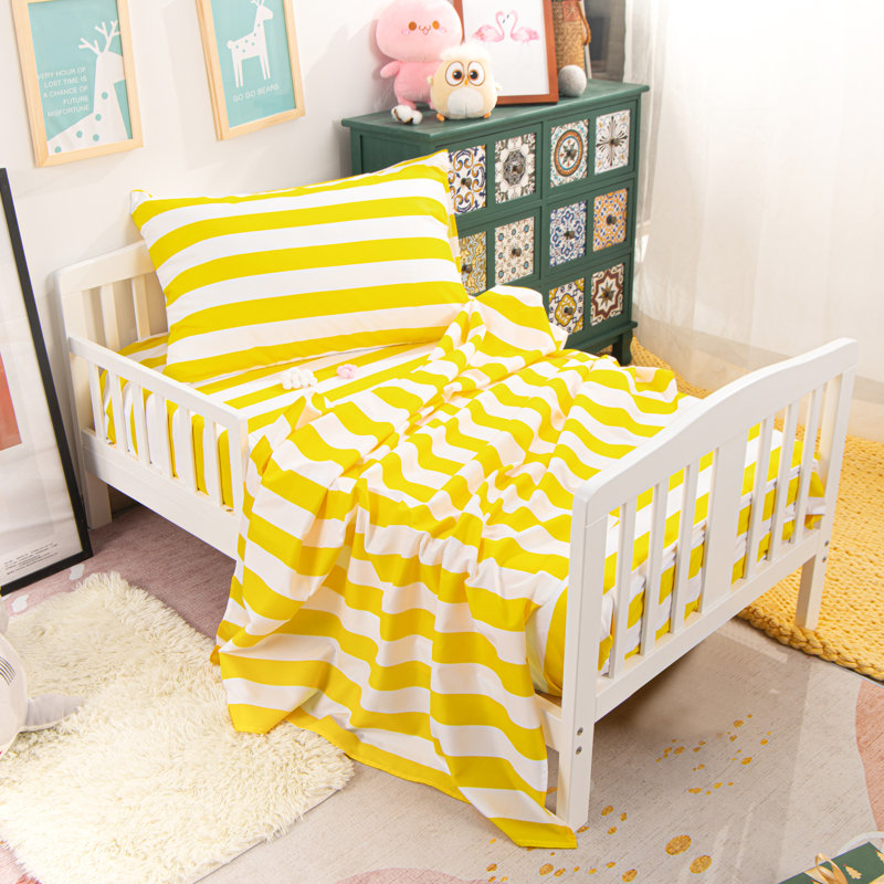 3-Piece Crib Sheet Set, Microfiber Solid Toddler Bedding Sets - NTBAY, Yellow