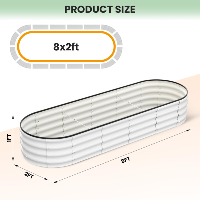 Raised Garden Bed,Galvanized Raised Bed,Garden Boxes Outdoor,Open-Ended Base Galvanized Planter,Planter Raised Boxes,Metal Garden Box for Vegetables, Flowers,Rubber Edge, Planter Garden Boxes Outdoor